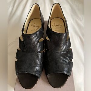 New Amalfi by Ragoni Black shoes made in Italy sz 7.5
